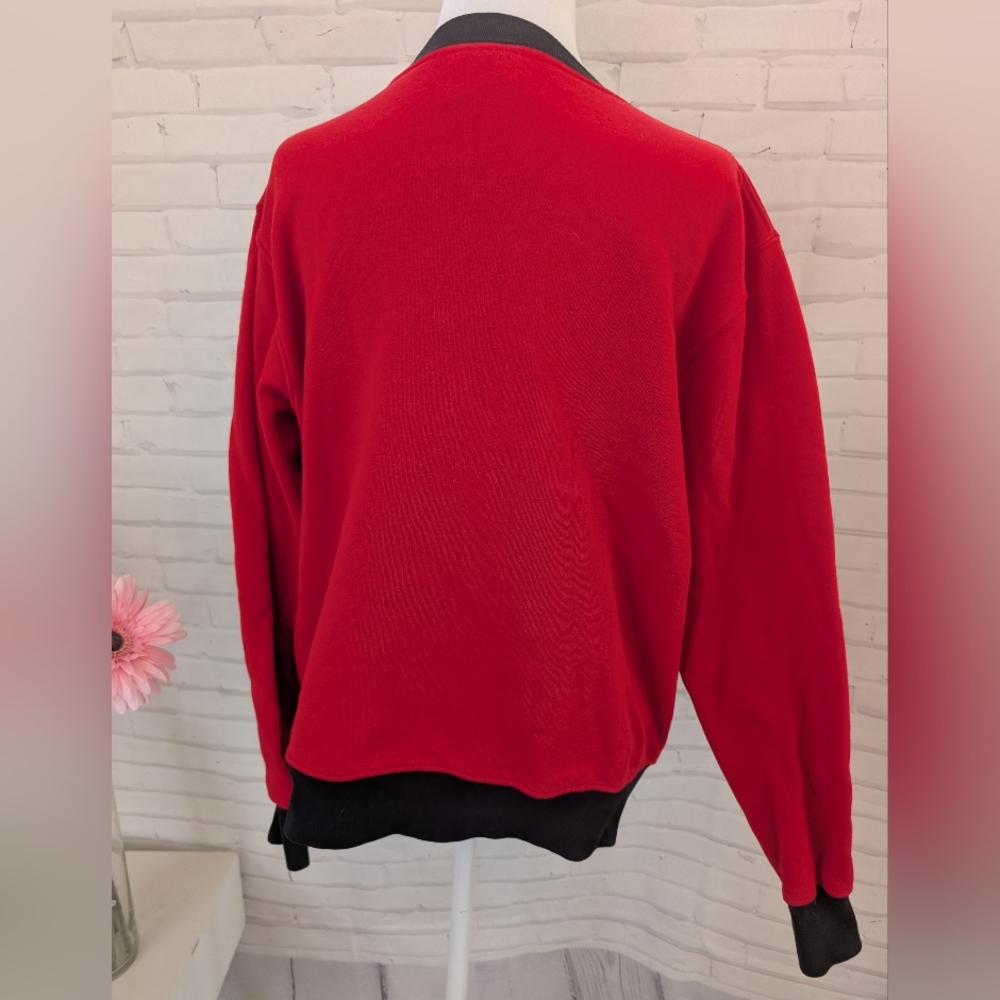 Nike Women's Red Sweatshirt with Gold Sequin Logo - Picture 2 of 7